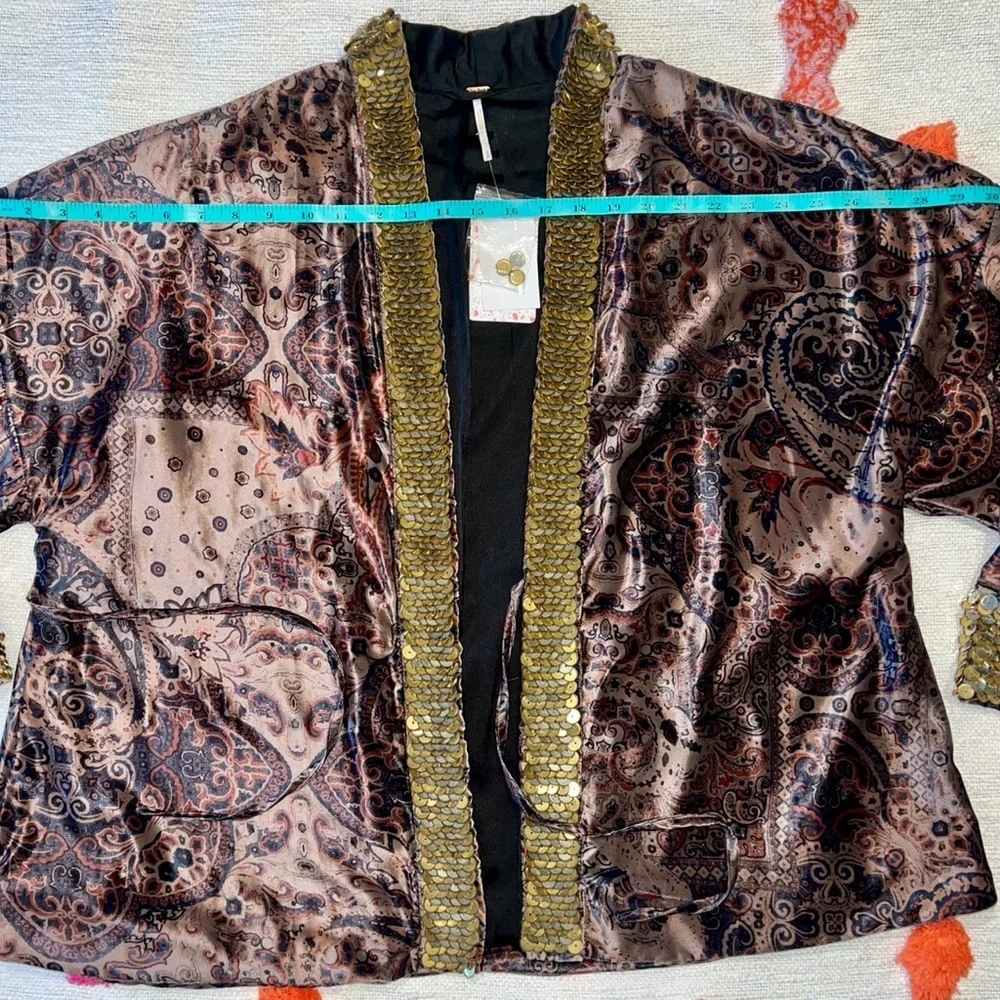 NWT Free People Layla Embellished Kimono Jacket SMALL